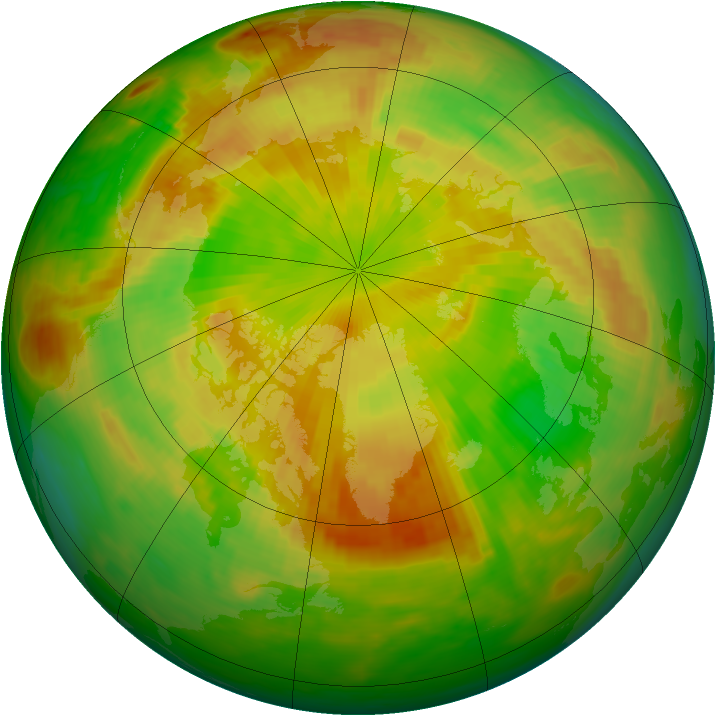 Arctic ozone map for 22 May 1989